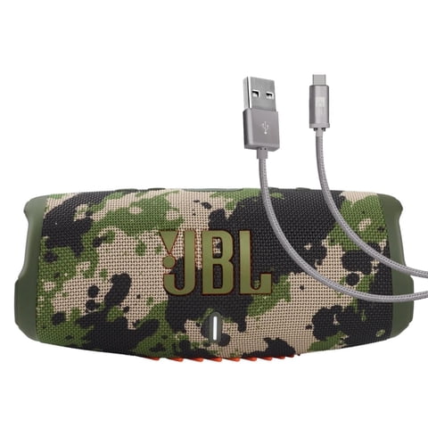 Altavoz Jbl Charge 5 (Squad) Con Cable Usb-C Case Logic De 6 Pies