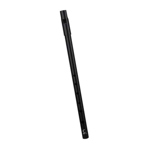 Flauta de hojalata con silbato, instrumento musical clásico tradicional de aleación de aluminio, regalo para fiestas, silbato de centavo para niños y Tecla C negra
