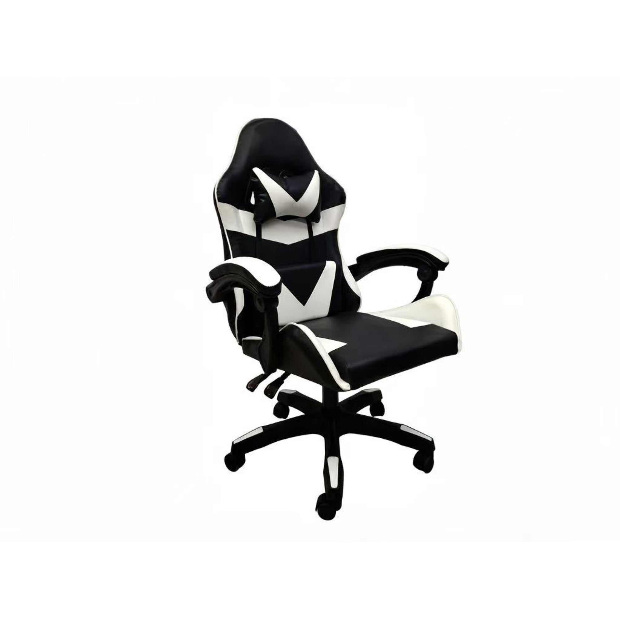 Arthome - Silla Gamer Tokio Ergonómica Negra Y Blanca Reclinable Con Cojines