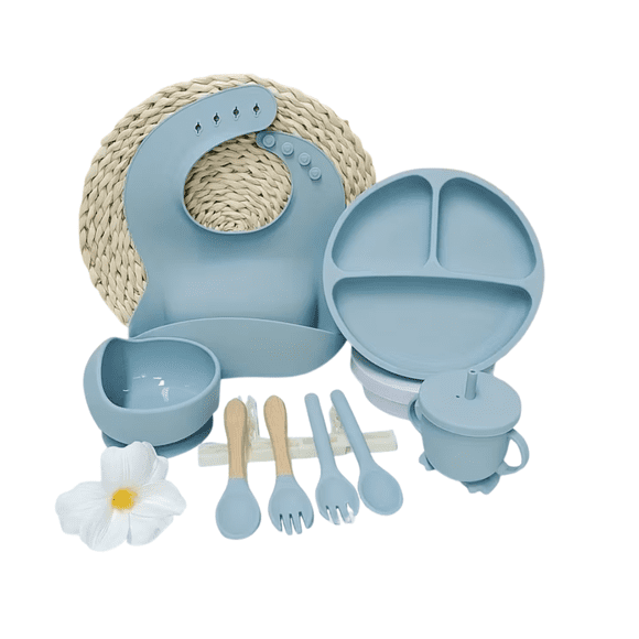 Pack alimentación bebé 11 piezas con babero