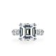 thumbnail image 2 of Anillo de Compromiso de Moissanita de Plata Esterlina 925 5 Quilates Color D Claridad VVS1 Anillos de Aniversario Anillos de Diamante Corte Asscher para Mujer, 2 of 7