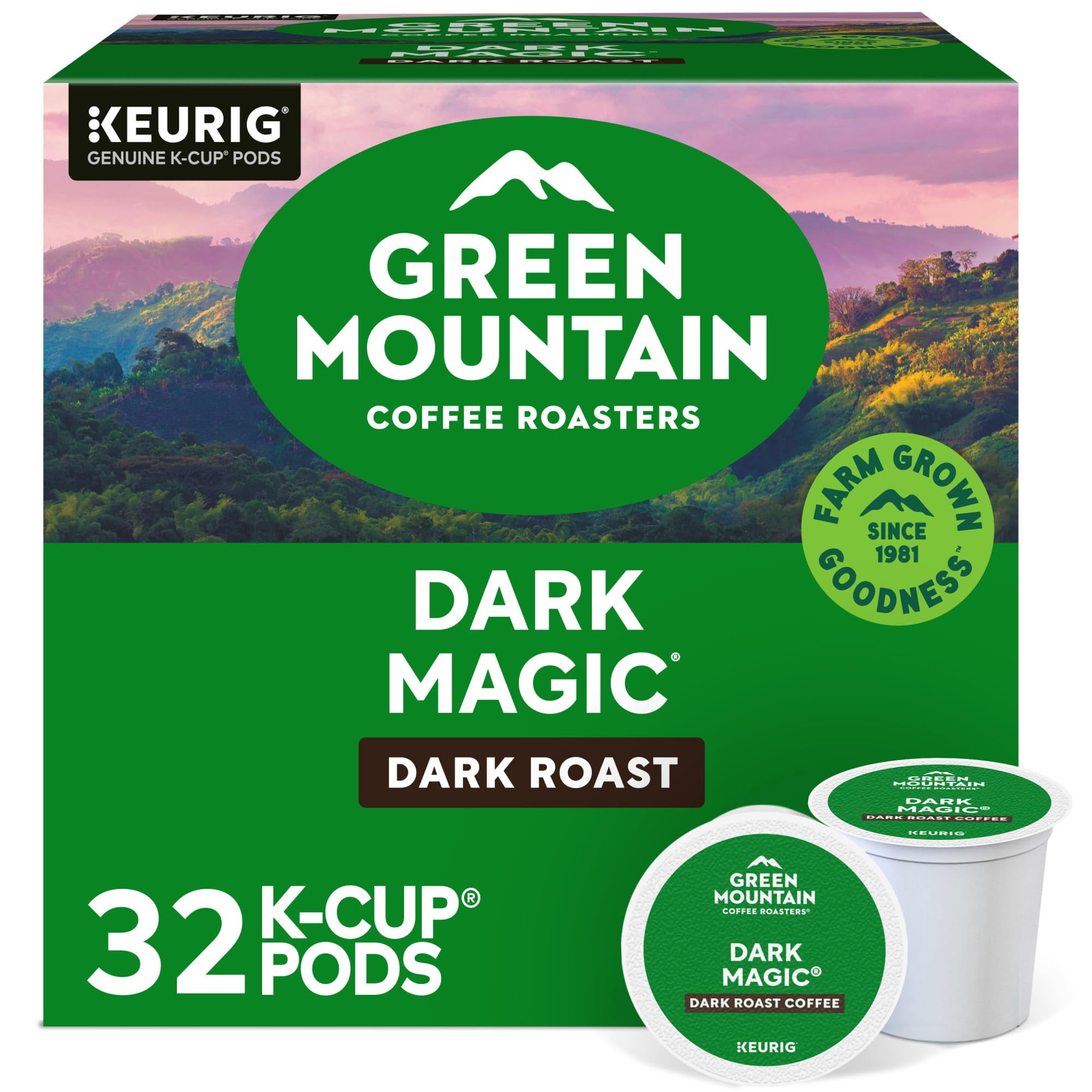 Green Mountain Coffee Roasters - Cápsulas De Café Green Mountain Dark Magic 32 K-cup Keurig