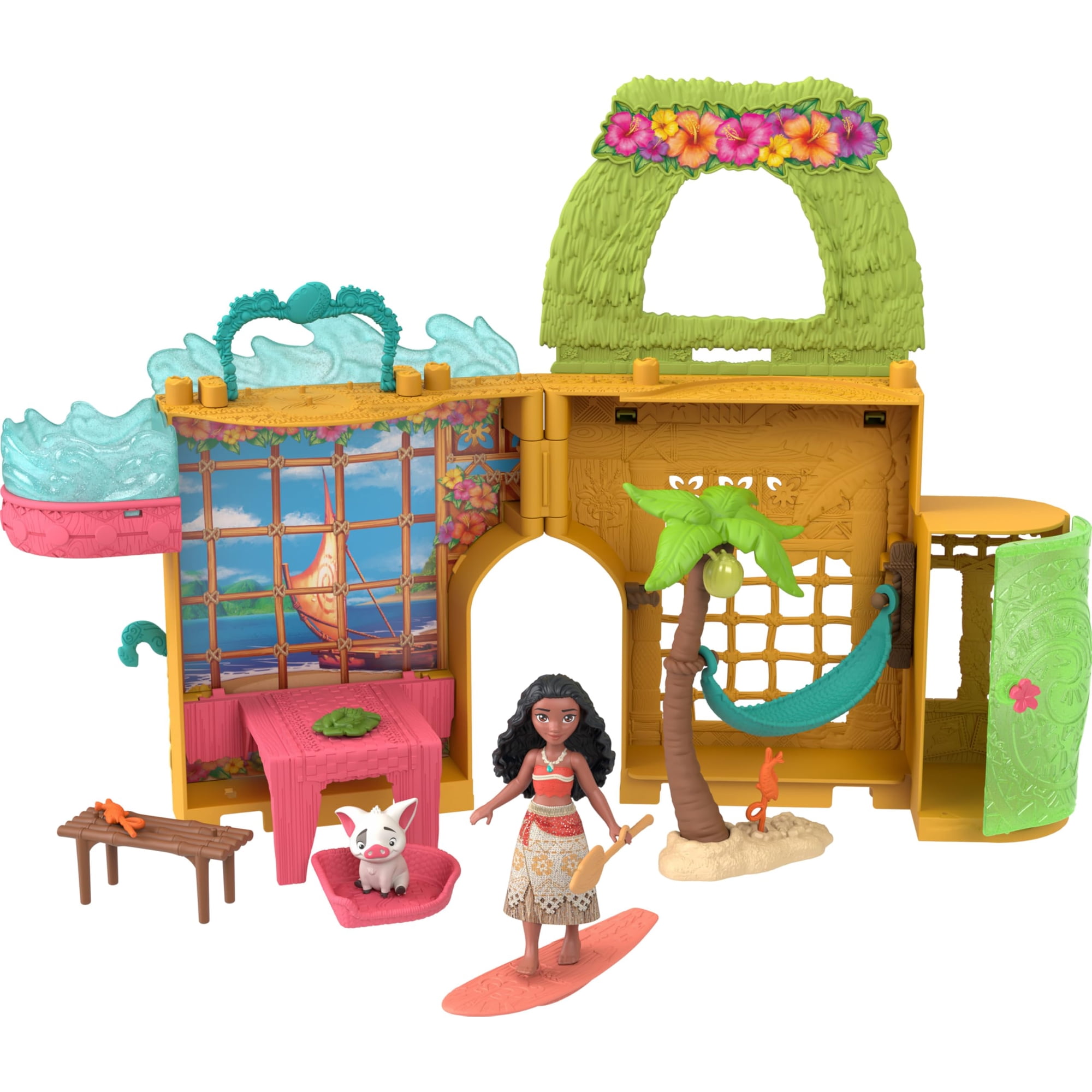 Casa De Muñecas Mattel Disney Princess Moana Con Muñeca Moana Y Acc