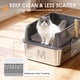 thumbnail image 5 of Caja de arena para gatos Bsemax de acero inoxidable con tapa para gatos pequeños, 5 of 9