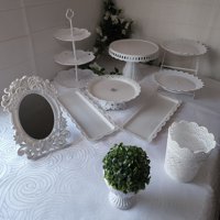 Ventitas Candy Bar - Set 10 Piezas Candy Bar (Porta Torta, Porta Cupcake, Bandeja, Canasto)