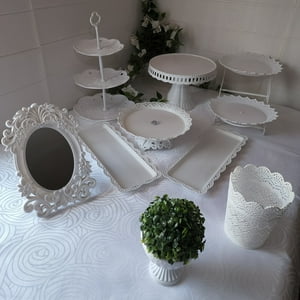 Ventitas Candy Bar - Set 10 Piezas Candy Bar (Porta Torta, Porta Cupcake, Bandeja, Canasto)