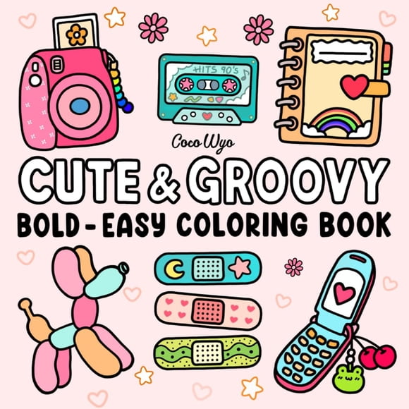 Libro para colorear Coco Wyo Cute & Groovy para adultos y niños