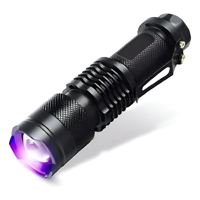 Genérico - Linterna Uv Ultravioleta Led , Con Zoom, Usa Pilla Aa, Metal Violeta Negro