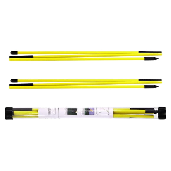 Palos de alineación para golf de 2 piezas Entrenador de swing para golf Ejercicio de 3 pliegues Entrenamiento para golf de 48'' Lanzamiento para golf portátil - AMARILLO