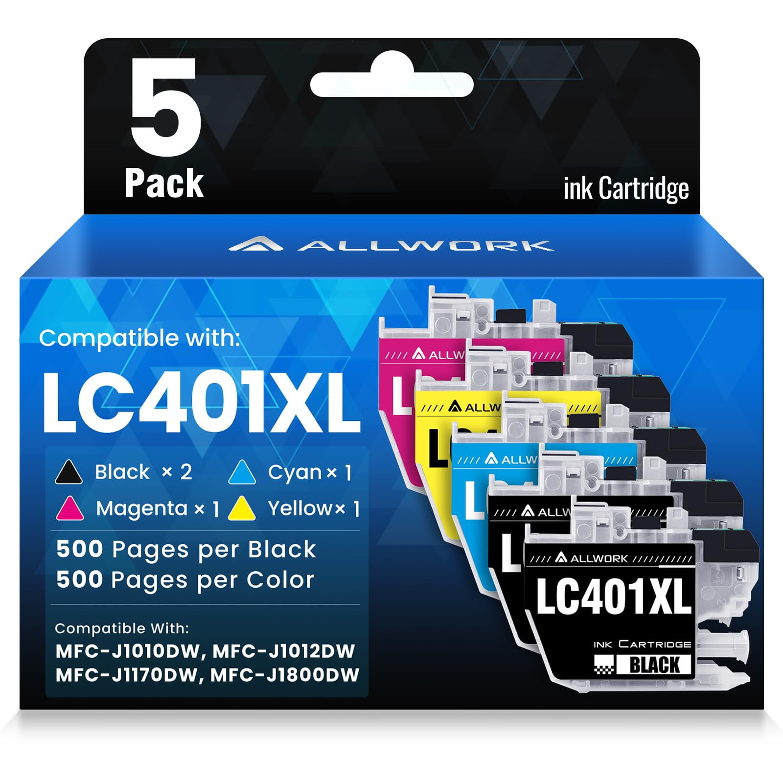 Cartuchos De Tinta Allwork Lc401xl De Alto Rendimiento Para Impresora Brother