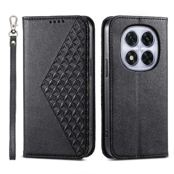 Funda Flip FOXDOCK para Xiaomi Redmi Note 15 Pro , Estilo Billetera con Diseño Rombo, Correa de Mano y Soporte, Uso Diario