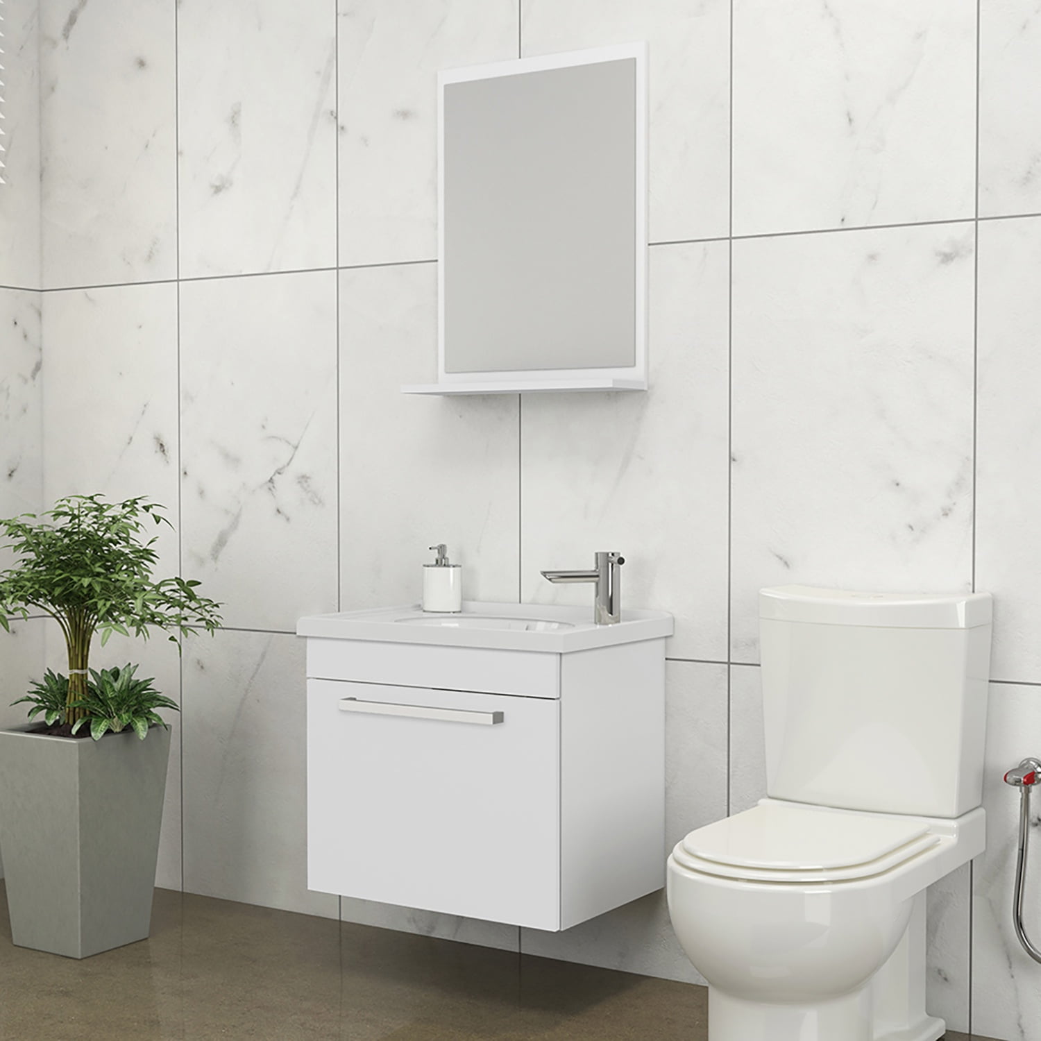 Vekka Home - Vanitorio Aereo Con Espejo Agata Light