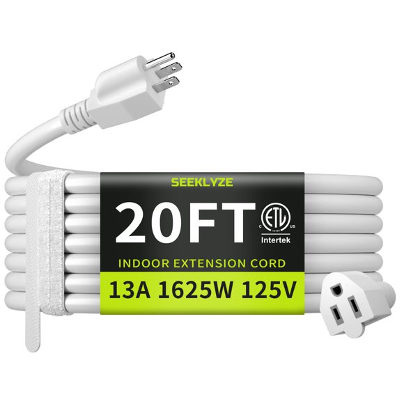 Cable de extensión Seeklyze 6 m blanco 16 AWG 13 A 125 V