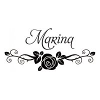 Rienda Libre Graphics - Decomural Personalised Name Swirl Rose Ws-44299