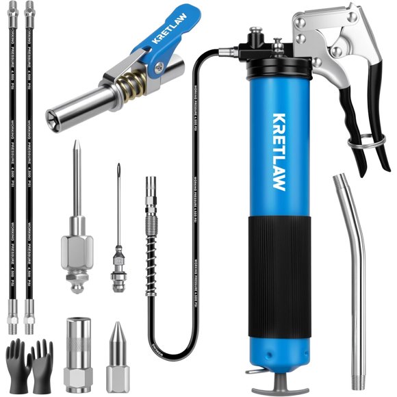 Pistola Engrasadora Kretlaw 7000 PSI Kit Profesional Completo
