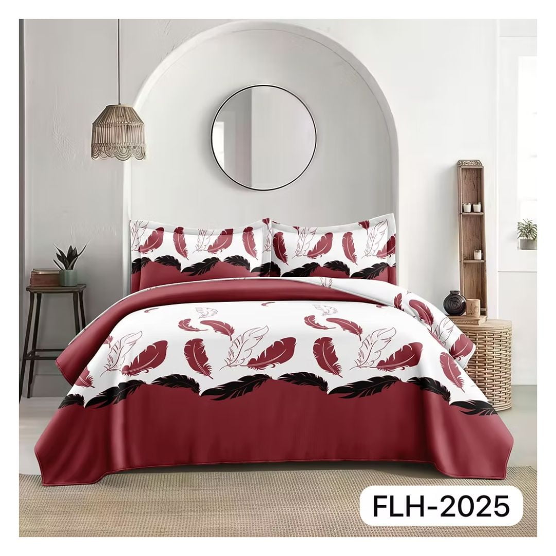 Genérico - Cubrecama Quilt Verano 2 Plazas - Rojo Blanco Plumas Flh2025