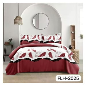Genérico - Cubrecama Quilt Verano 2 Plazas - Rojo Blanco Plumas Flh2025