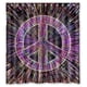 thumbnail image 1 of Cortina de ducha colorida con diseño de símbolo de la paz, efecto tie-dye, galaxia, con ganchos, tamaño 66 x 72 pulgadas, 1 of 3