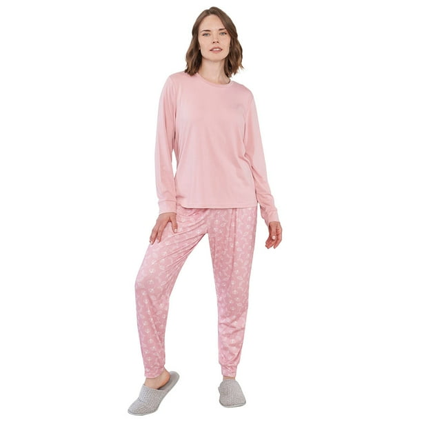 Pijama Mujer Full Print Polypeach Coral Corona