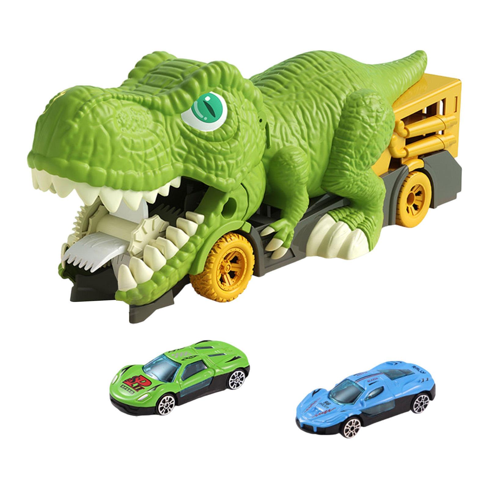 Magideal - Camión Transportador Con Minicoches Camión Transportador Portátil Novedoso Vehículos De Dinosaurio Para Suministros De Fiesta Niños Jardín De Infantes 2 Coches Pequeños