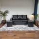 thumbnail image 2 of Living Emanuel 3 Cuerpos Y 2 Poufs - Cuero Sintético Pu Negro, 2 of 6