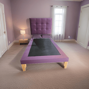 Muebles New - Base Con Respaldo Plaza Y Media Morado Felpa