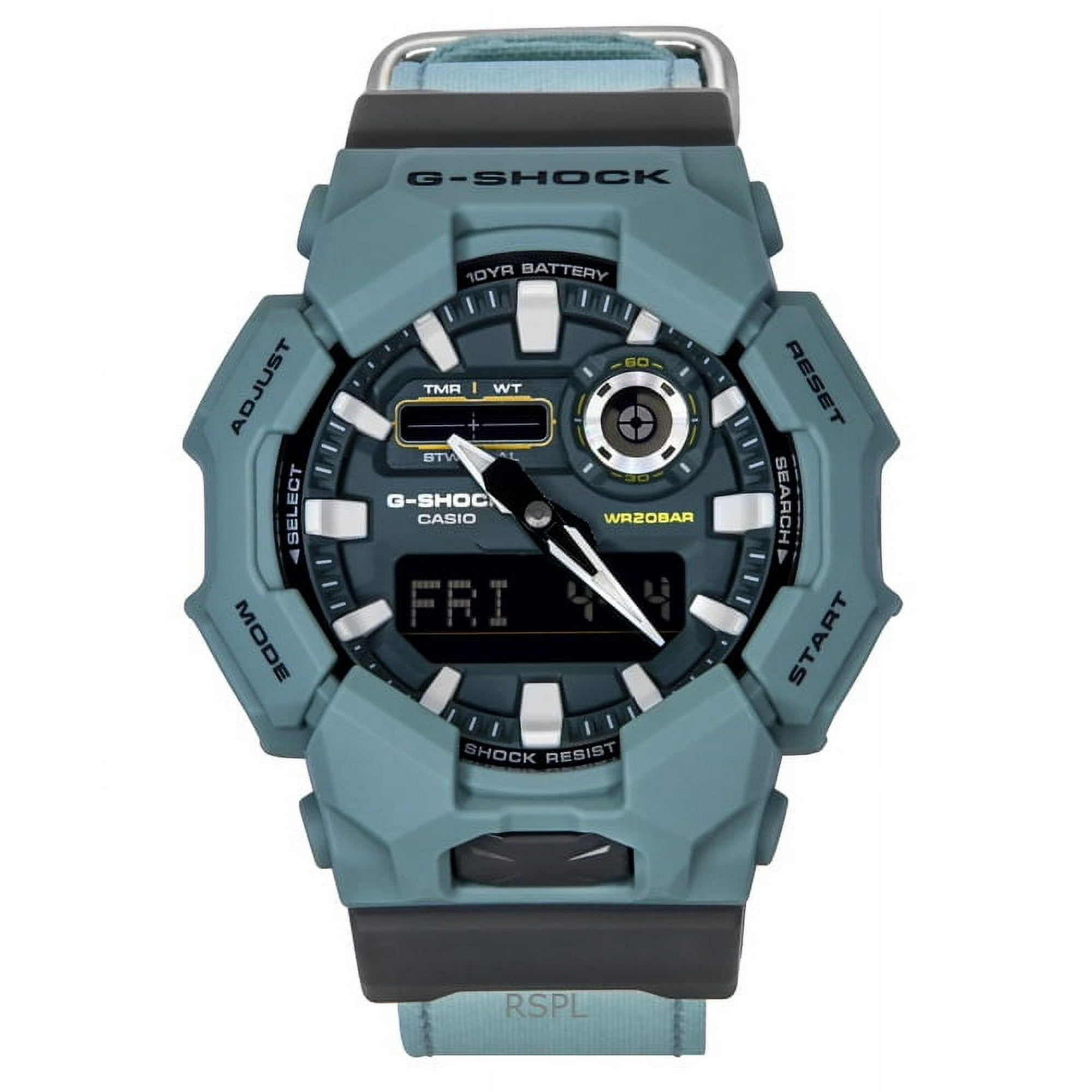 Reloj Análogo Digital Para Hombre Casio G-shock Correa De Tela Dial Azul Quartz Ga-010ce-2a 200m
