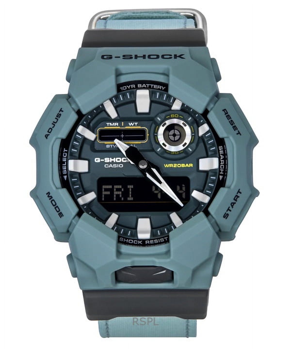 Reloj Análogo Digital Para Hombre Casio G-Shock Correa De Tela Dial Azul Quartz Ga-010Ce-2A 200M