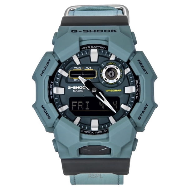 Reloj Análogo Digital para Hombre Casio G-Shock Correa de Tela Dial Azul Quartz GA-010CE-2A 200M