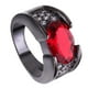 thumbnail image 5 of Anillo De Compromiso Piedra Roja De Moda Para Novia Novio Dama Caballeros Calle, 5 of 5