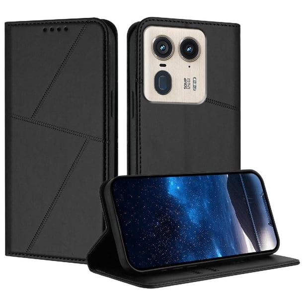 Funda Cartera Magnética para Motorola Edge 50 Ultra Protección Antichoque con Ranuras Negro