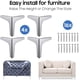 thumbnail image 2 of Patas para muebles de 17,5 cm (7"), 4 patas triangulares de metal modernas con forma de diamante, ideales para armarios, sofás, sillones y otomanas., 2 of 5