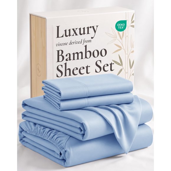 Juego de sábanas king de bambú color azul claro – Hotel Sheets Direct