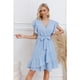 thumbnail image 2 of Vestido Corto Mujer Manga Corta Casual Eventos Cuello V 3332, 2 of 3