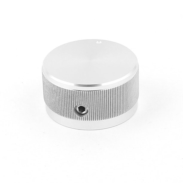 Perillas de control de volumen de radio de altavoz Hifi de aluminio sólido CNC tono plateado 30x16mm