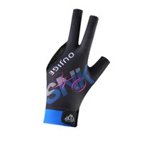 Ioensy - Guante De Billar De 3 Dedos, Antideslizante, Cómodo Y Portátil, Para Mano Izquierda, Color Negro Y Azul