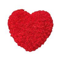 Magideal - Corazón Rosa Flor Flores Preservadas Decoración Del Hogar Regalo Del Día De San Valentín Para Mujeres Mamá Esposa Despedida De Soltera Navidad , Rojo