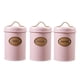 thumbnail image 1 of Juego de recipientes de cocina multiusos de 3 uds para café y tapa de té de azúcar 501-800ml tarro de almacenamiento de hierro galvanizado recubierto Rosa, 1 of 4