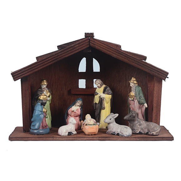 Set 11 piezas pesebre navideño