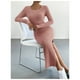 thumbnail image 3 of Vestido Ajustado Largo Tejido Canale Cuello En V, 3 of 7