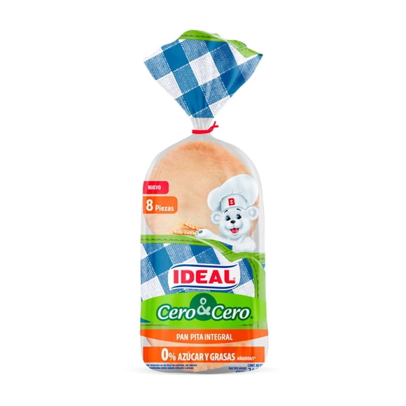 Pan Pita Integral Cero & Cero 1 Un, 344 g