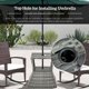 thumbnail image 4 of Mesa auxiliar Outsunny de mimbre de ratán de 2 niveles, color gris, 4 of 9