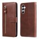 thumbnail image 1 of Funda tipo cartera para Samsung Galaxy A05s con bolsillo con cremallera y ranuras para tarjetas – Función de soporte Marrón, 1 of 6