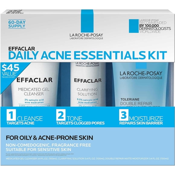 Kit Acné La Roche-Posay Effaclar 3 Pasos 100 ml