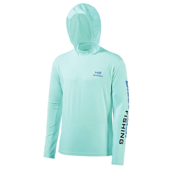 BASSDASH Sudadera para Hombre con Capucha y Protección Solar UPF 50+ de Manga Larga para Pesca