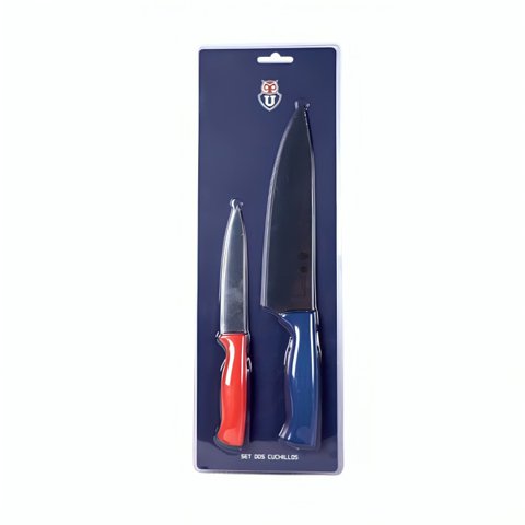 Fanatikos - Set 2 Cuchillos Blister Universidad De Chile