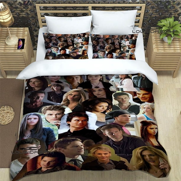 v2267 Bed Sheets The Vampire Diaries Damon salvatore Bedding Sets exquisite bed supplies set duvet cover bed comforter set bedding birthday gift 3-Piece Bedding Set (1 Duvet Cover + 2 Pillow Shams) Be