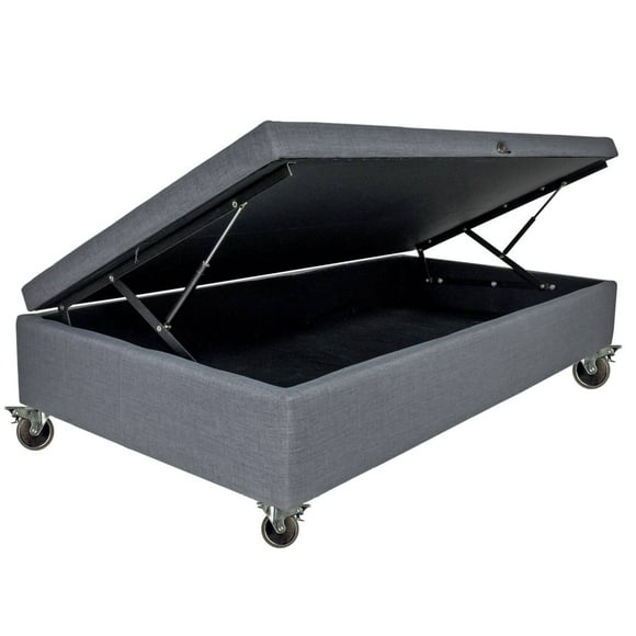 Base de Cama Baúl 1.5 Plaza largo 200 cm Lateral con Ruedas Pyton