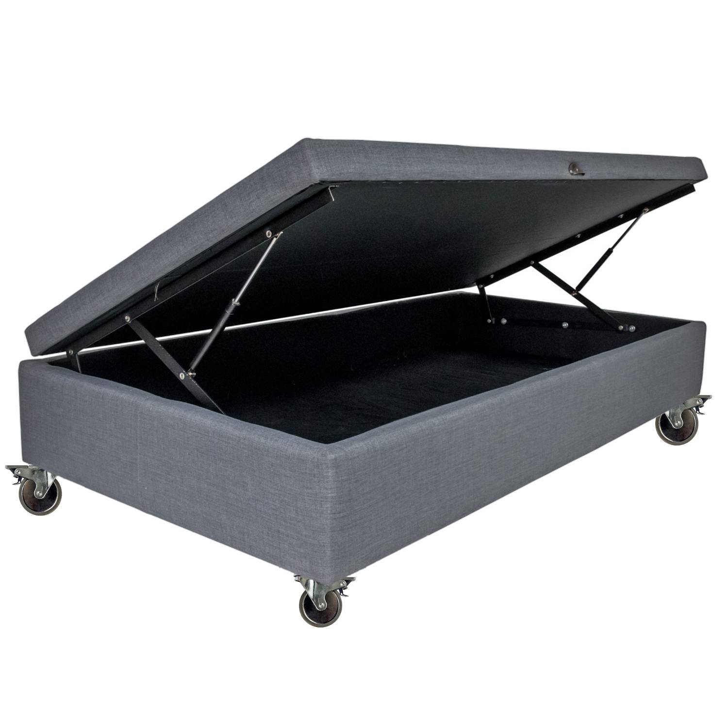 Bloccare - Base De Cama Baúl 1.5 Plaza Largo 200 Cm Lateral Con Ruedas Pyton