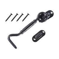 Magideal - Cerradura De Puerta De Granero, Gancho De Puerta De Material Acero Inoxidable De 4 Pulgadas Y Pestillo Con Tornillos De Montaje, Pestillo De Cerradura Negro